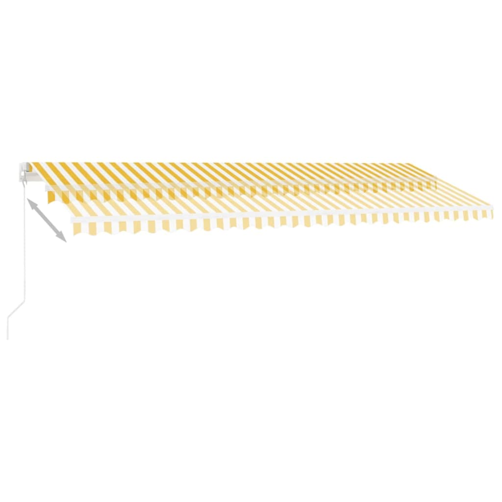 Sárga és fehér kézzel kihúzható LED-es napellenző 500x300 cm 10