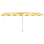 Sárga és fehér kézzel kihúzható LED-es napellenző 500x300 cm 3