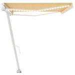 Sárga és fehér kézzel kihúzható LED-es napellenző 500x300 cm 5