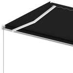 Antracitszürke kézzel kihúzható póznás napellenző 600 x 300 cm 6