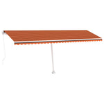 Narancs és barna kézzel kihúzható LED-es napellenző 600x300 cm 2