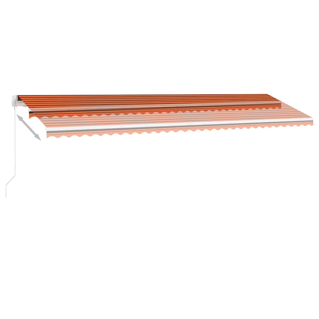 Narancs és barna kézzel kihúzható LED-es napellenző 600x300 cm 11