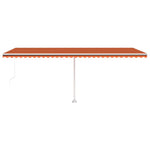 Narancs és barna kézzel kihúzható LED-es napellenző 600x300 cm 3