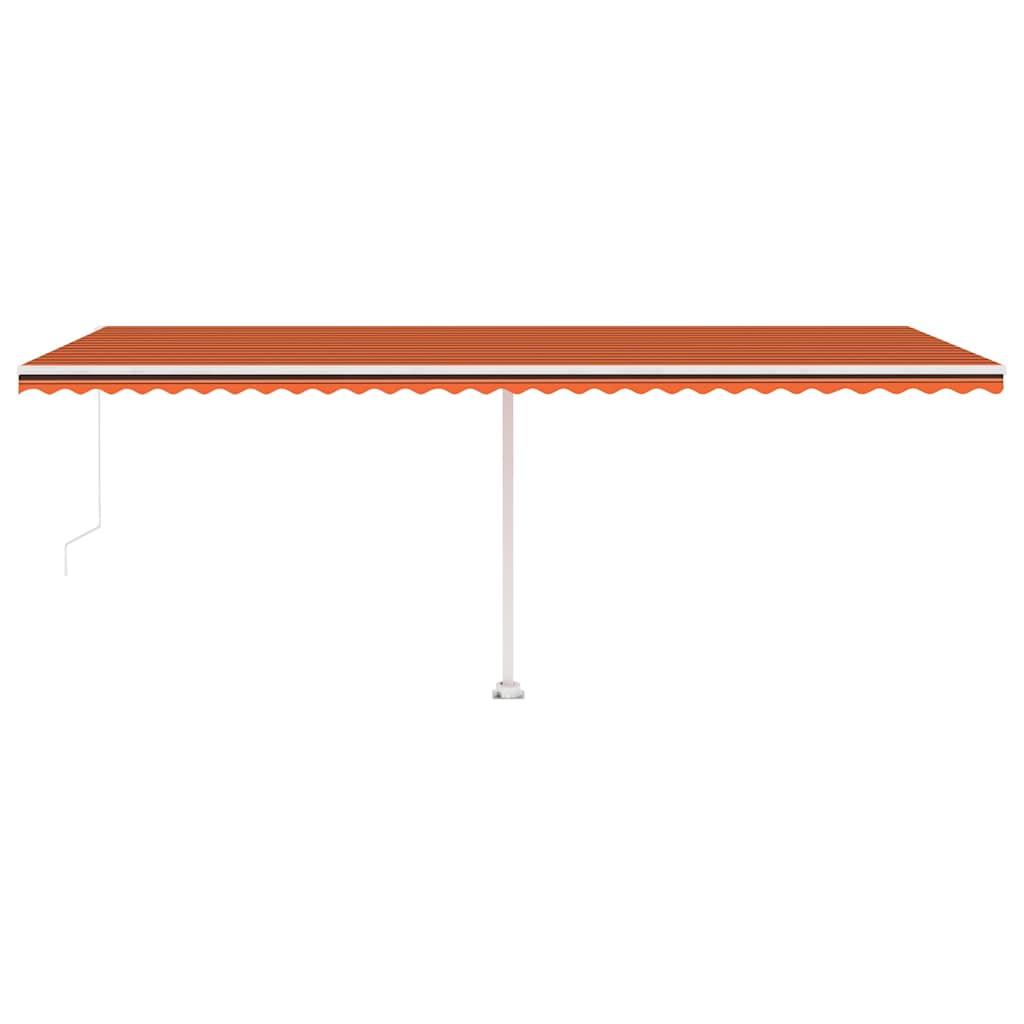 Narancs és barna kézzel kihúzható LED-es napellenző 600x300 cm 3