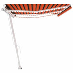 Narancs és barna kézzel kihúzható LED-es napellenző 600x300 cm 5