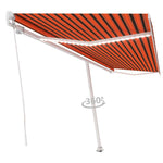 Narancs és barna kézzel kihúzható LED-es napellenző 500x350 cm 11