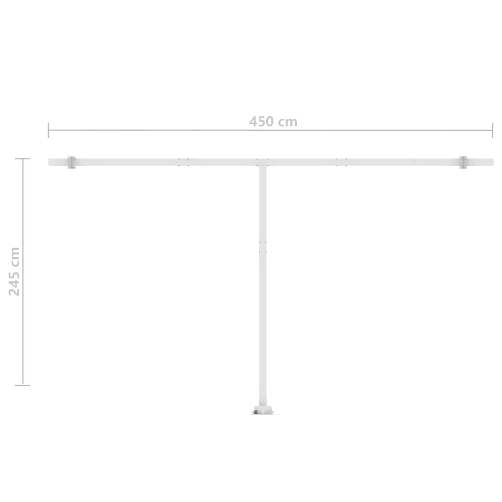 Narancs és barna kézzel kihúzható LED-es napellenző 500x350 cm 13