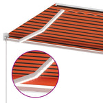 Narancs és barna kézzel kihúzható LED-es napellenző 500x350 cm 7