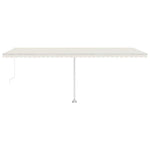 Krémszínű kézzel kihúzható LED-es napellenző 600 x 350 cm 3