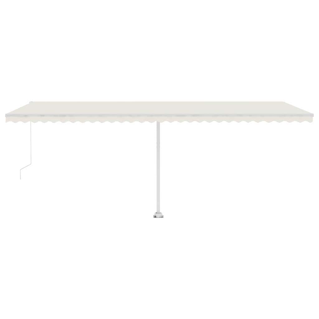 Krémszínű kézzel kihúzható LED-es napellenző 600 x 350 cm 3