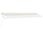 Krémszínű kézzel kihúzható LED-es napellenző 600 x 350 cm 10
