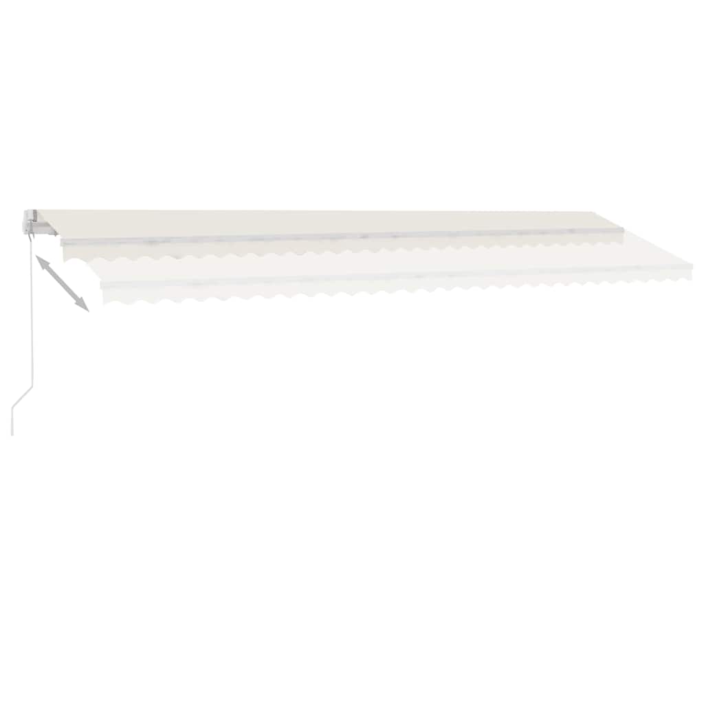 Krémszínű kézzel kihúzható LED-es napellenző 600 x 350 cm 10