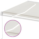 Krémszínű kézzel kihúzható LED-es napellenző 600 x 350 cm 6