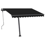 Antracitszürke kézzel kihúzható póznás napellenző 300 x 250 cm 3