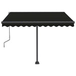 Antracitszürke kézzel kihúzható póznás napellenző 300 x 250 cm 4