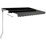 Antracitszürke kézzel kihúzható póznás napellenző 300 x 250 cm 11