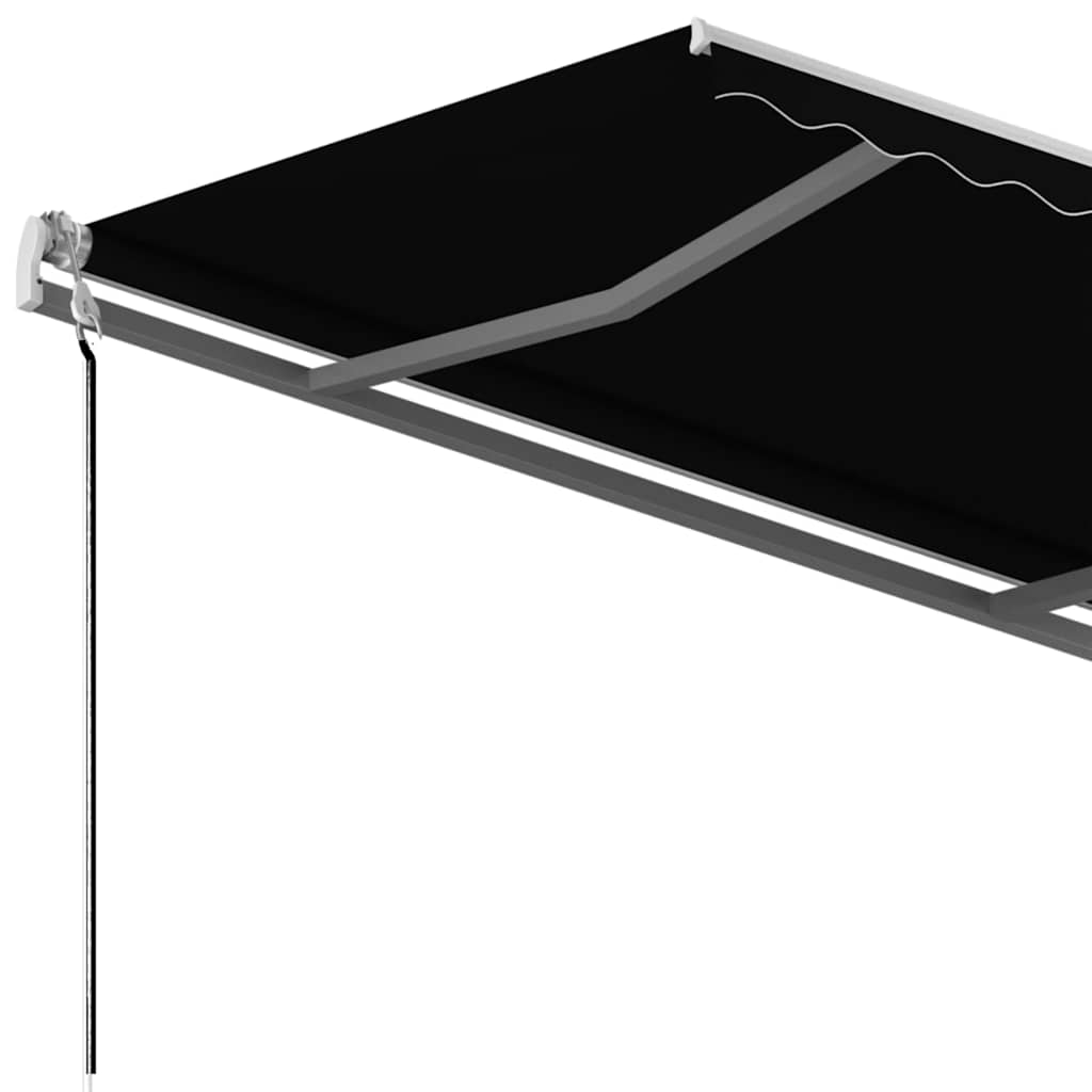Antracitszürke kézzel kihúzható póznás napellenző 300 x 250 cm 6