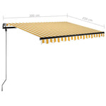 Sárga-fehér szélérzékelős és LED-es napellenző 300x250 cm 14