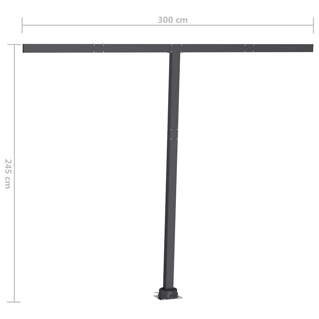 Sárga-fehér szélérzékelős és LED-es napellenző 300x250 cm 15