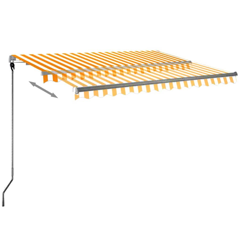 Sárga-fehér szélérzékelős és LED-es napellenző 300x250 cm 13