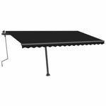 Antracitszürke kézzel kihúzható LED-es napellenző 400 x 300 cm 3