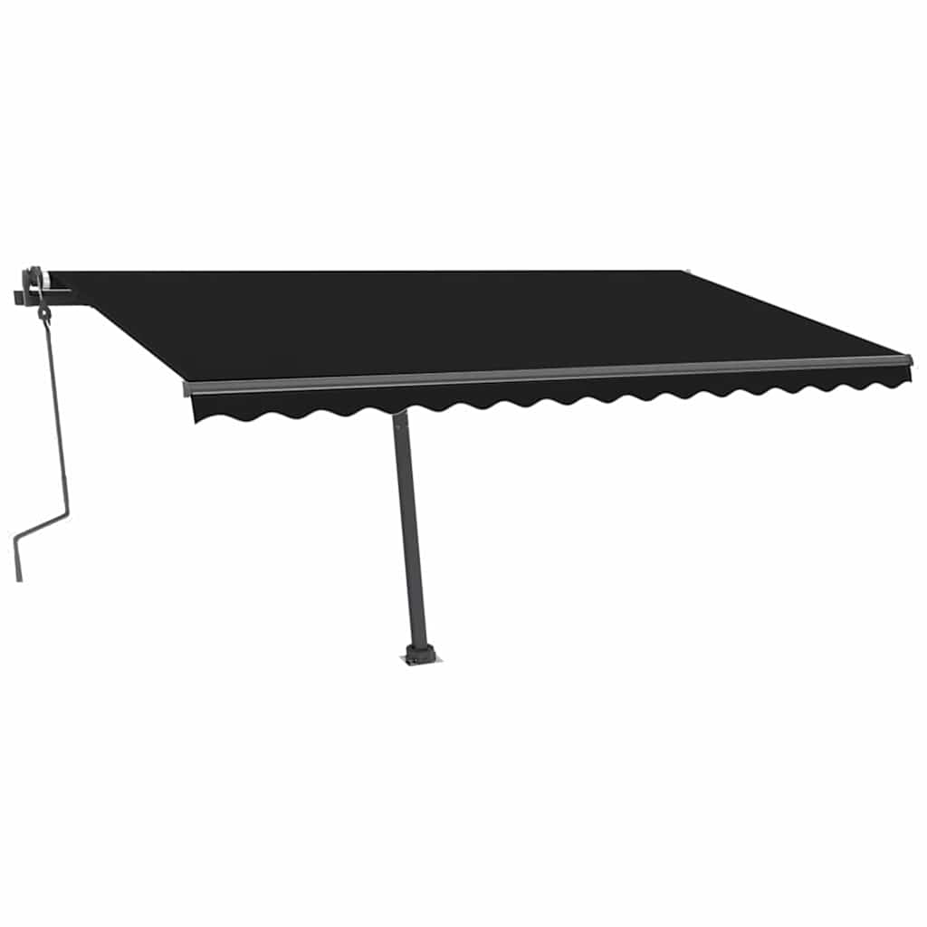 Antracitszürke kézzel kihúzható LED-es napellenző 400 x 300 cm 3