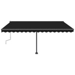 Antracitszürke kézzel kihúzható LED-es napellenző 400 x 300 cm 4