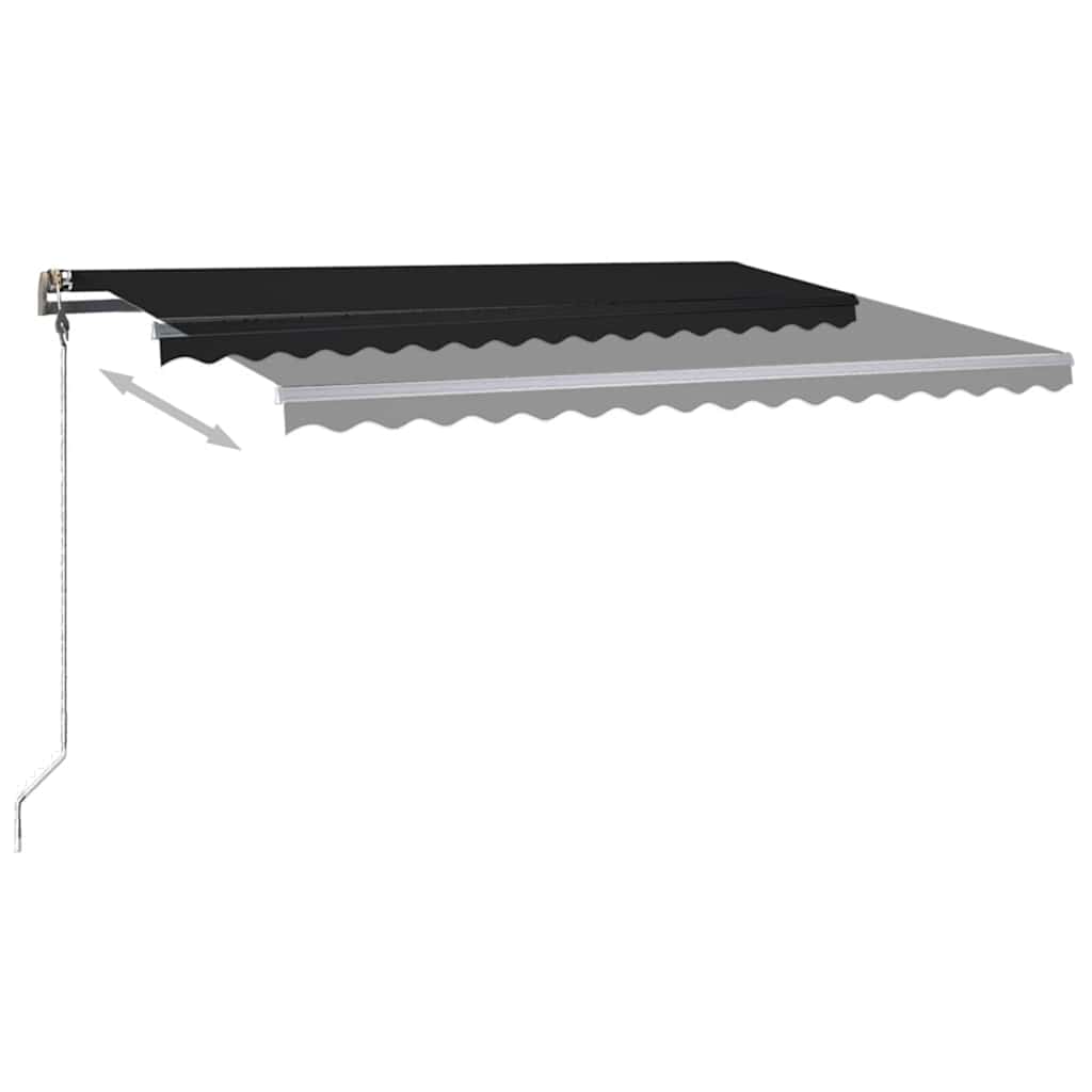 Antracitszürke kézzel kihúzható LED-es napellenző 400 x 300 cm 10