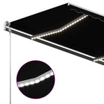 Antracitszürke kézzel kihúzható LED-es napellenző 400 x 300 cm 6