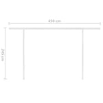 Krémszínű automata napellenző póznákkal 5x3,5 m 12