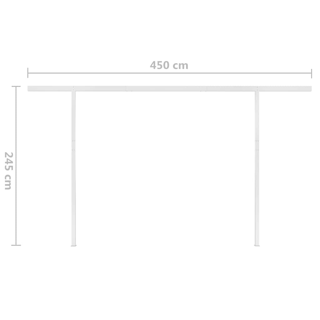 Krémszínű automata napellenző póznákkal 5x3,5 m 12