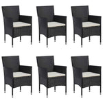 7 részes fekete polyrattan kerti étkezőgarnitúra 3