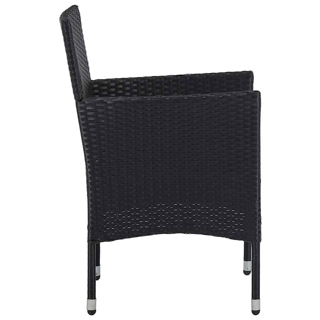 7 részes fekete polyrattan kerti étkezőgarnitúra 6