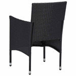 7 részes fekete polyrattan kerti étkezőgarnitúra 7