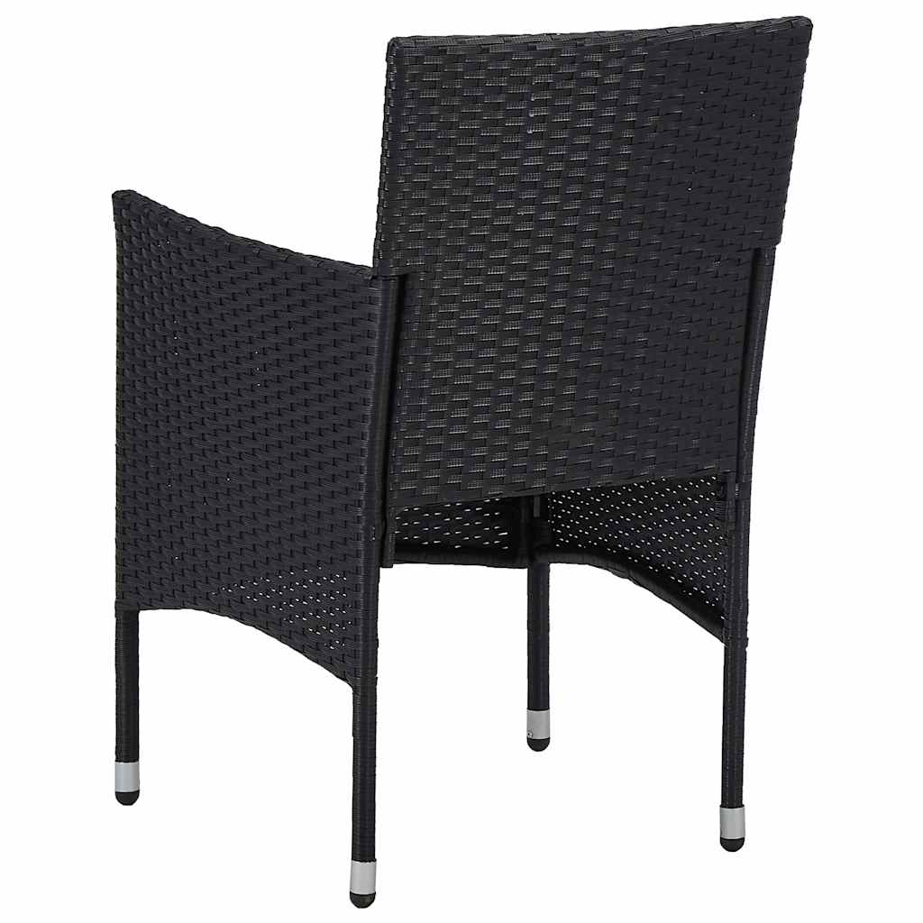 7 részes fekete polyrattan kerti étkezőgarnitúra 7