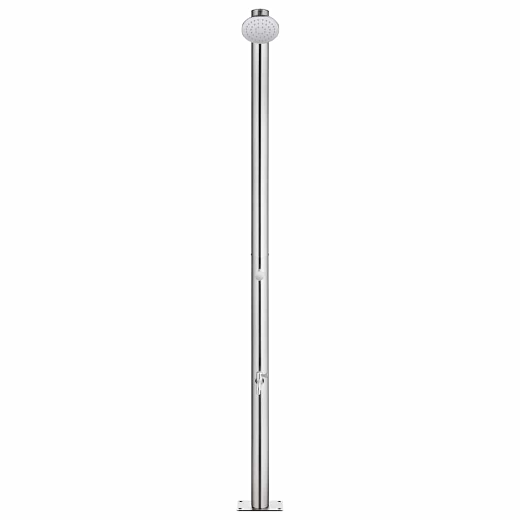 Rozsdamentes acél kerti zuhany szürke aljjal 220 cm 3