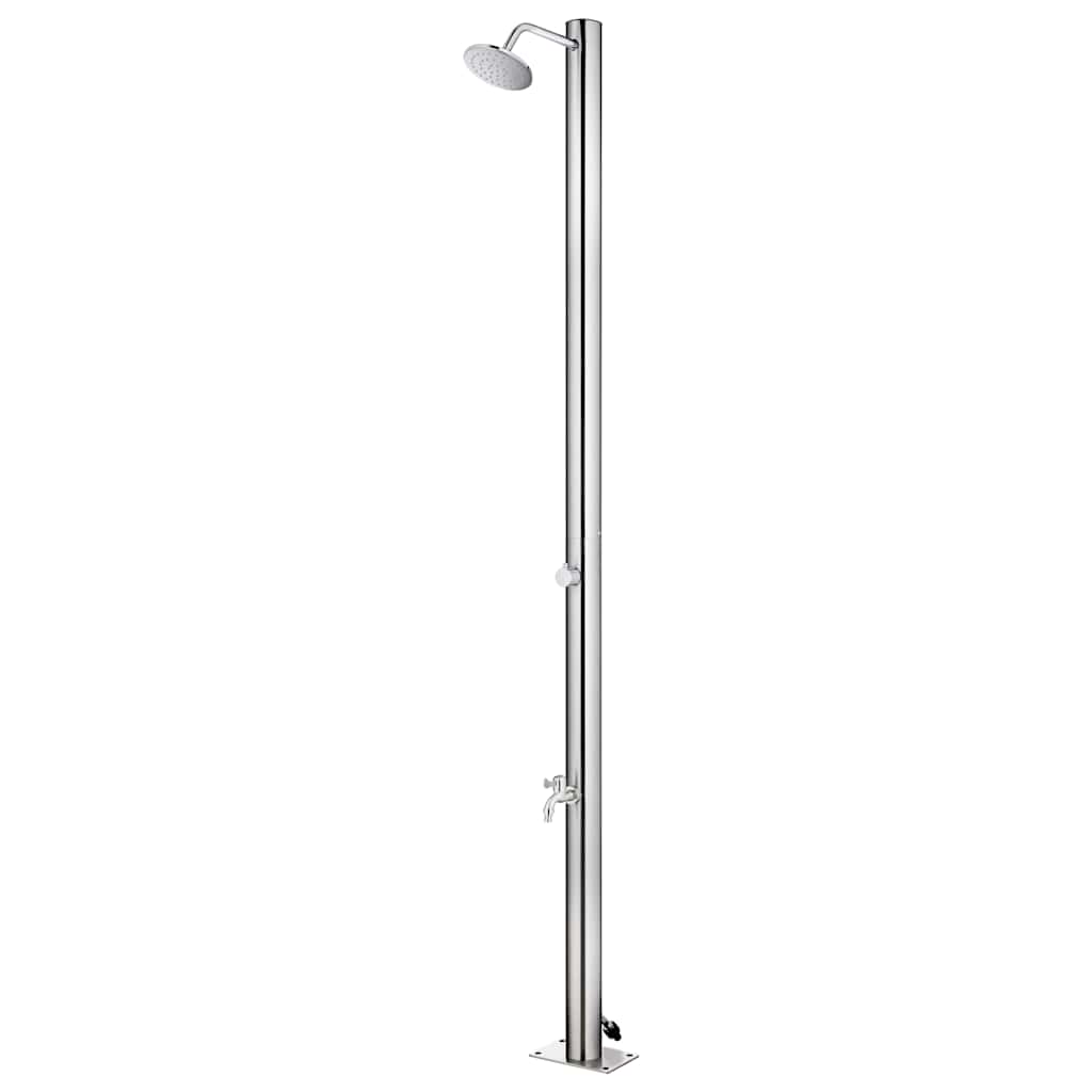 Rozsdamentes acél kerti zuhany szürke aljjal 220 cm 4