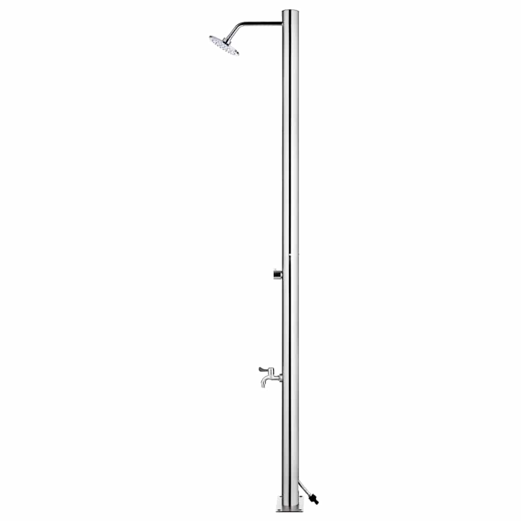 Rozsdamentes acél kerti zuhany szürke aljjal 220 cm 5
