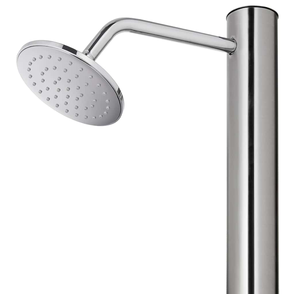 Rozsdamentes acél kerti zuhany szürke aljjal 220 cm 10