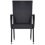 3 részes fekete polyrattan kerti étkezőgarnitúra 4