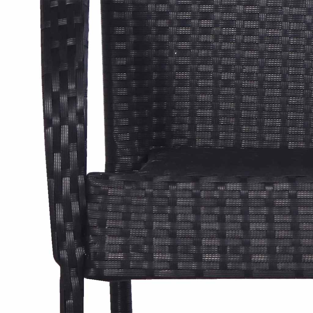 3 részes fekete polyrattan kerti étkezőgarnitúra 5