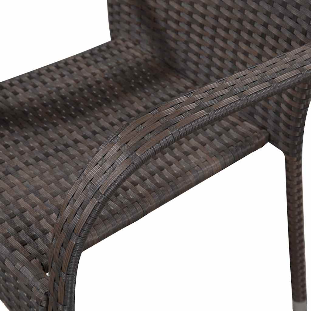 5 részes barna polyrattan kerti étkezőgarnitúra 5