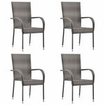 5 részes szürke polyrattan kerti étkezőgarnitúra 2