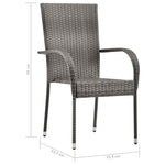 5 részes szürke polyrattan kerti étkezőgarnitúra 9