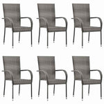7 részes szürke polyrattan kerti étkezőgarnitúra 2