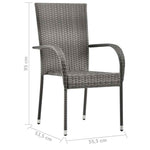 7 részes szürke polyrattan kerti étkezőgarnitúra 9