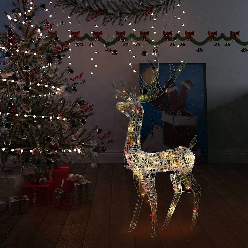 Színes rénszarvasos karácsonyi dekoráció 140 LED-del 128 cm
