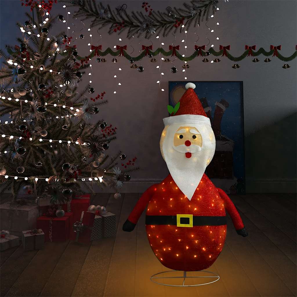 Dekoratív luxus szövet karácsonyi LED-es Mikulás figura 120 cm 3