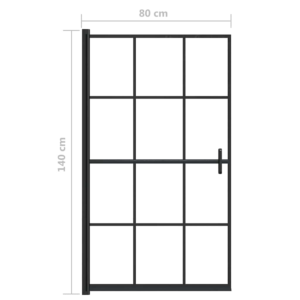 Fekete ESG zuhanykabin 80 x 140 cm 5