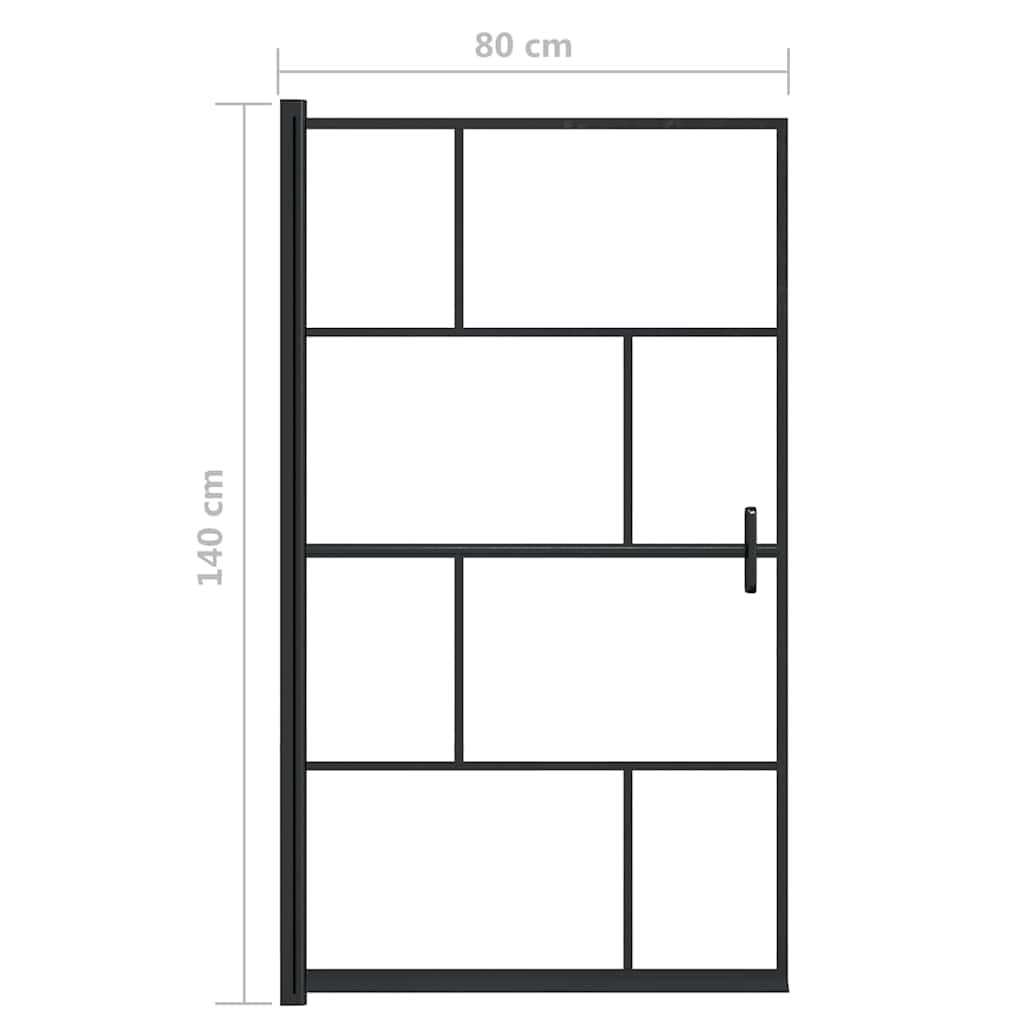 Fekete ESG zuhanykabin 80 x 140 cm 5